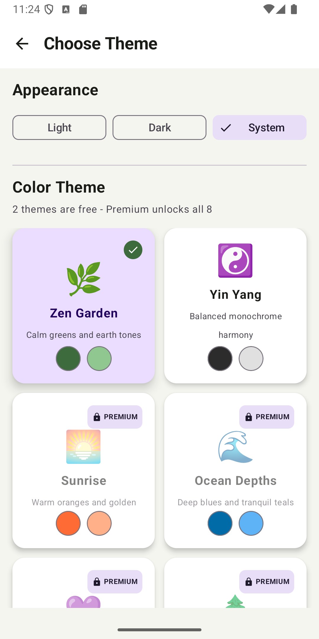 Choosing a color theme in Jurnalr